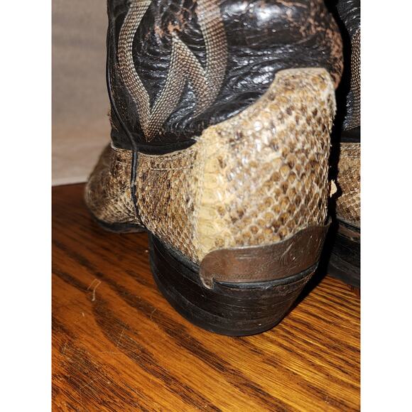 Vintage Tony Lama Diamondback Rattlesnake Cowboy Boots 9.5D Western Style 8845 main image 6